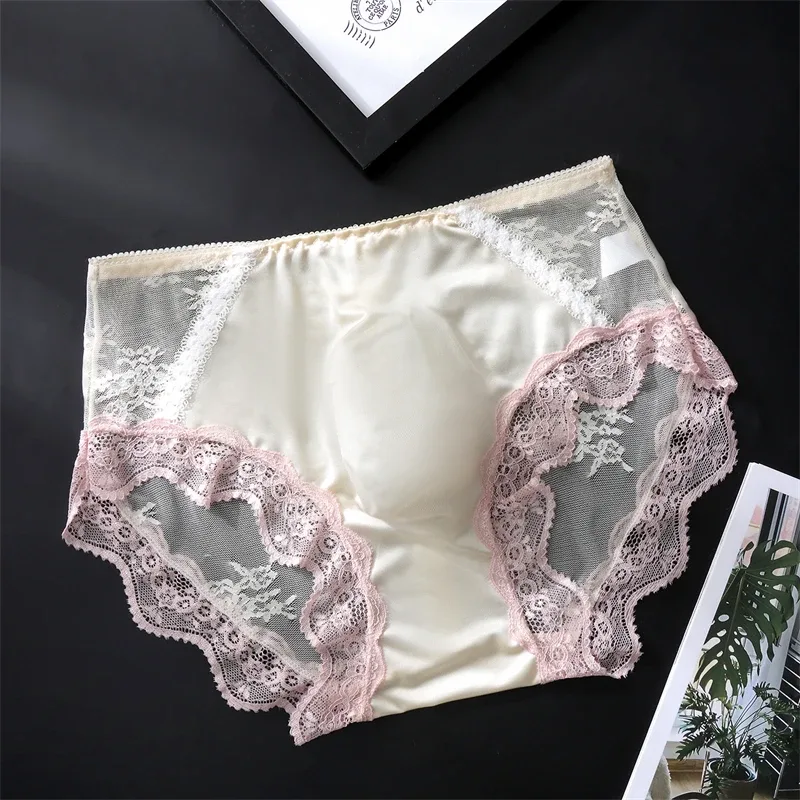 adults 18 plus size men's underwear Ice silk cuecas masculino 3D convex bag cueca color blocked lace mesh calzoncillos hombre