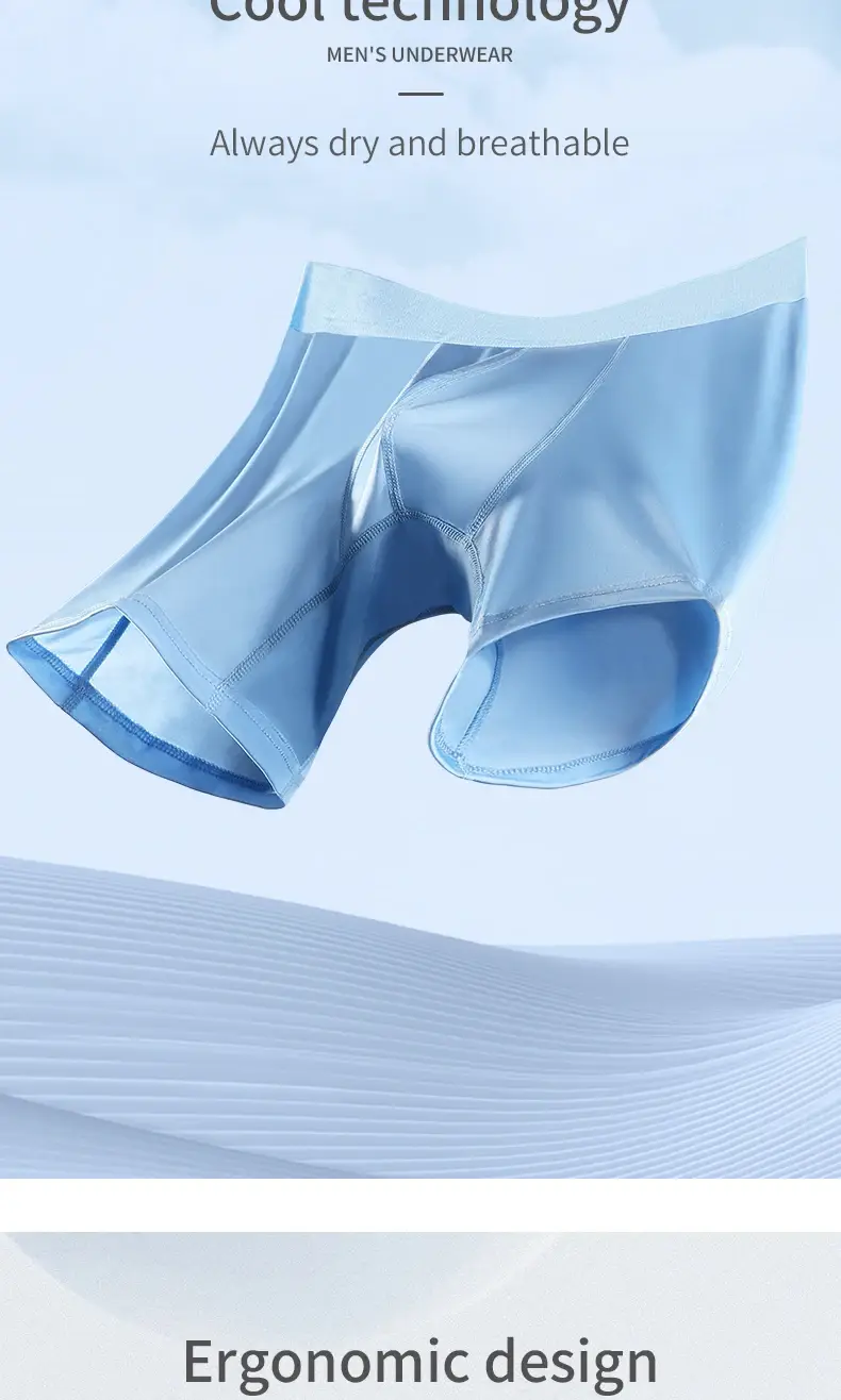 Men's ice silk sports underwear men's summer thin wear leg running breathable large size extended wear crotch boxers
