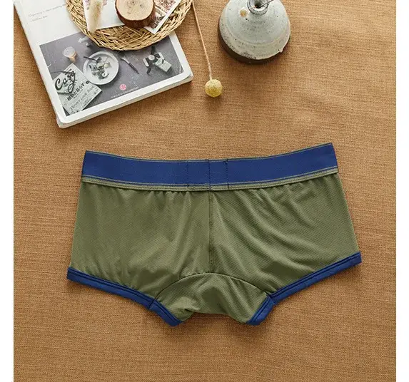 Men's mesh panties low waist fashion breathable mesh nest letter youth boxers