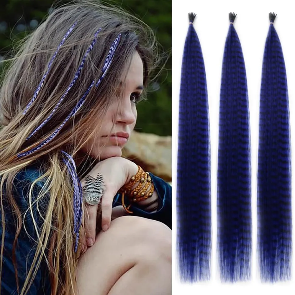 30roots Colored Synthetic Feather Ripe Extension μαλλιών 16 Inch I Tip Party Cosplay For Music Festival Halloween Christmas