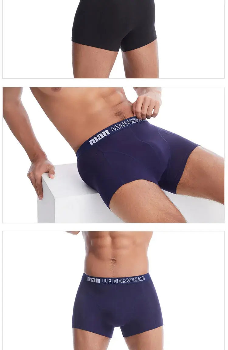Plus Size 5xl 6xl 7xl Bamboo Underwear Mens Boxers Sexy Panties Summer Bamboo Fiber Boxer Briefs Mid Rise Underpants Cuecas
