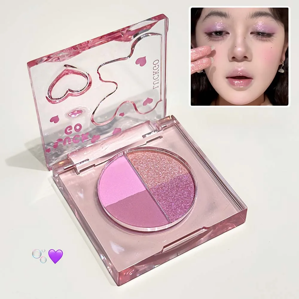 Τετράχρωμη Diamond Glitter Eyeshadow Palette Mini Pink Orange Matte Shimmer Eye Shadow Eye Pigments Highlighter Makeup Cosmetics