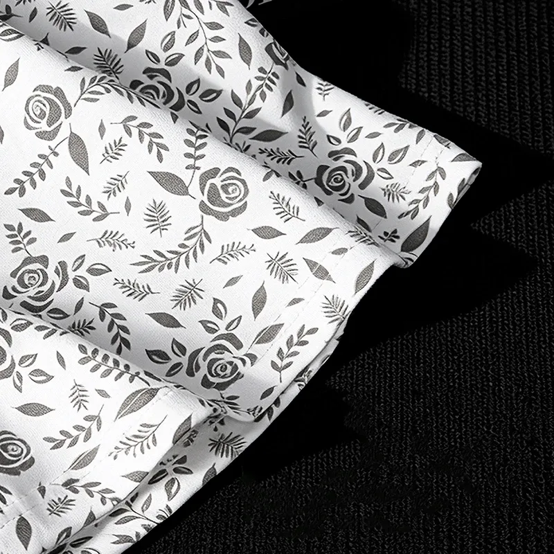 MiiOW 3Pcs Cotton Men Underwear Boxershorts Breathable Rose Print Man Underpants Skin-friendly Large Size Men's Shorts Panties