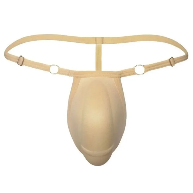 T-back Push Up Sponge Cup Pad Thongs Adjustable 3D Front Padded Briefs Seamless Low-waist Men Shapewear Men Panties Accessories