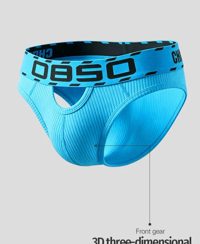 1/3Pcs Cotton Men Underwear Sexy Breathable Bikini Panties Underpants Large Crotch Pouch Mens Briefs with Front and Back Cutouts