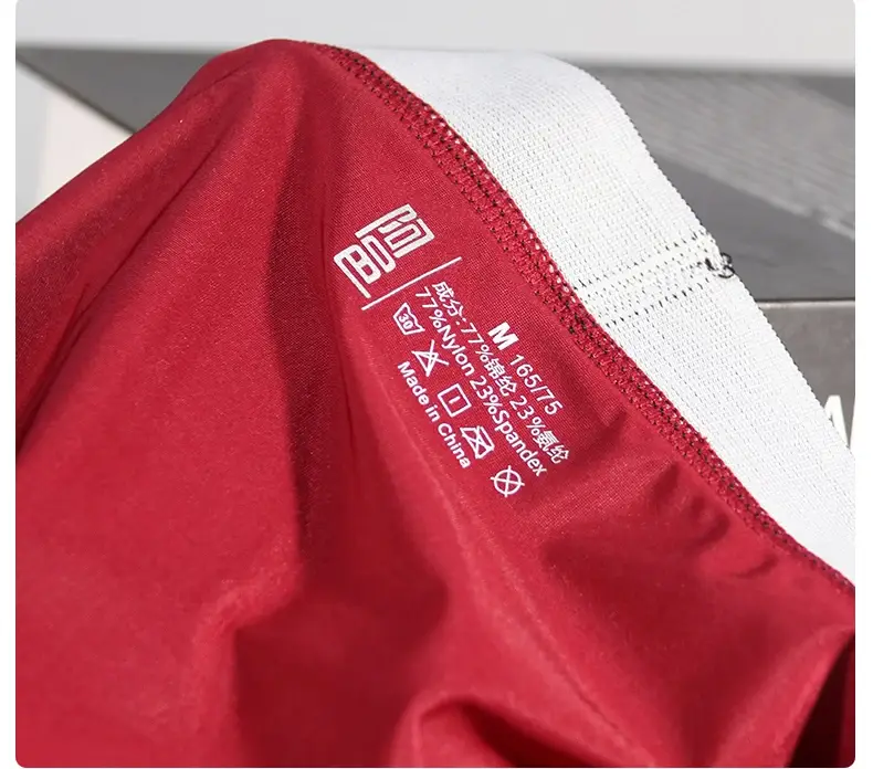 Men's Underwear Lightweight Ice Silk Wide-Waistband Low-Rise High-Cut Sexy Breathable Boxer Briefs with U-Shaped Front