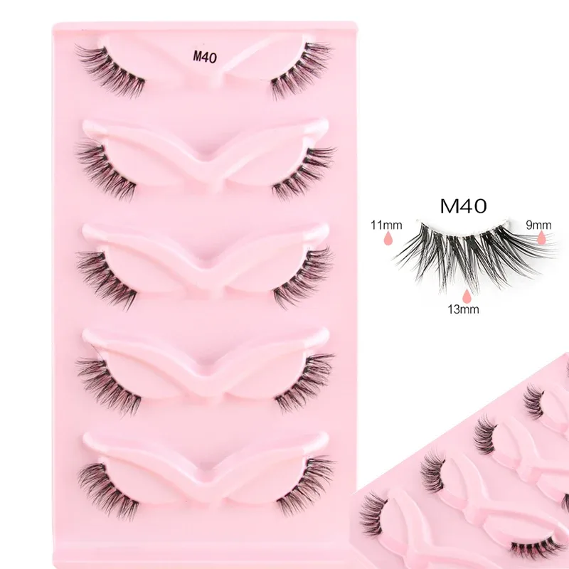 Half Eye Lashes Cat Eye Lashes 3/5/10 Ζεύγη ψεύτικες βλεφαρίδες Αφράτη απαλή φυσική εμφάνιση Clear Band 3D Mink Lashes Extension Μακιγιάζ