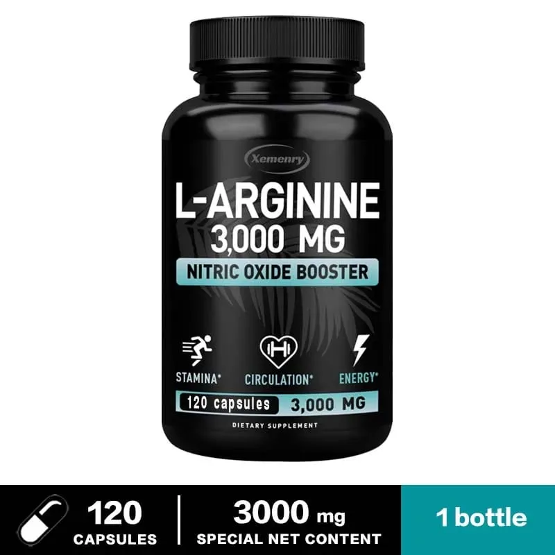 Κάψουλες L-Arginine 3000mg - Ενισχυτικά μονοξειδίου του αζώτου - Βελτιώνουν την απόδοση της ενεργειακής αντοχής Δόμηση μυϊκής μάζας