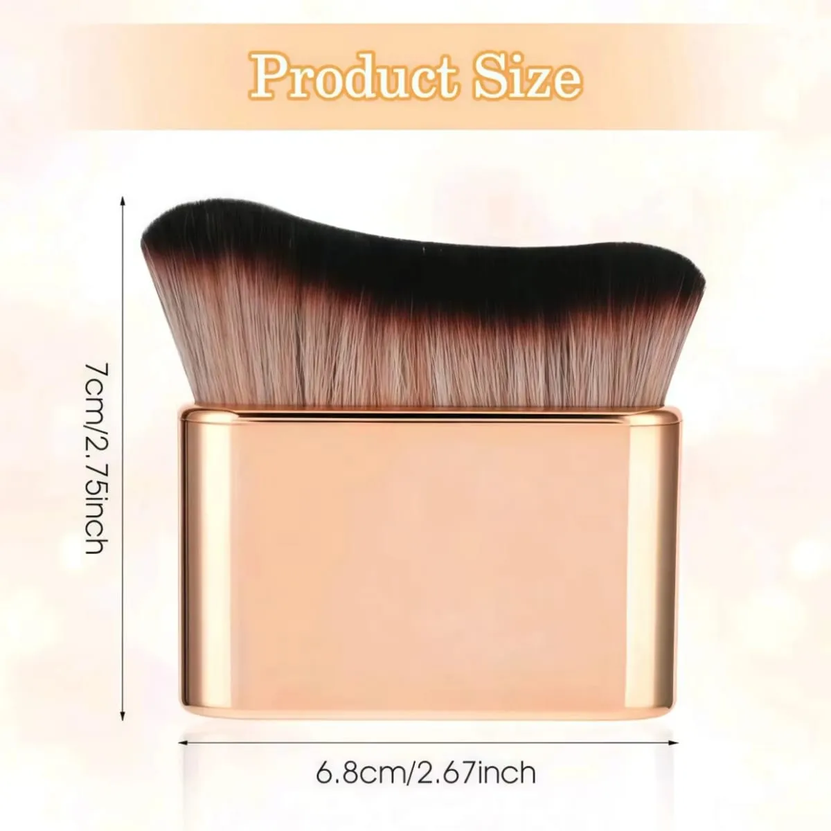 1 kuas alas bedak rose gold untuk tanning blending foundation blush on eyeshadow bronzer dan alas bedak pada wajah dan leher dengan bulu ujung tinggi dan rendah