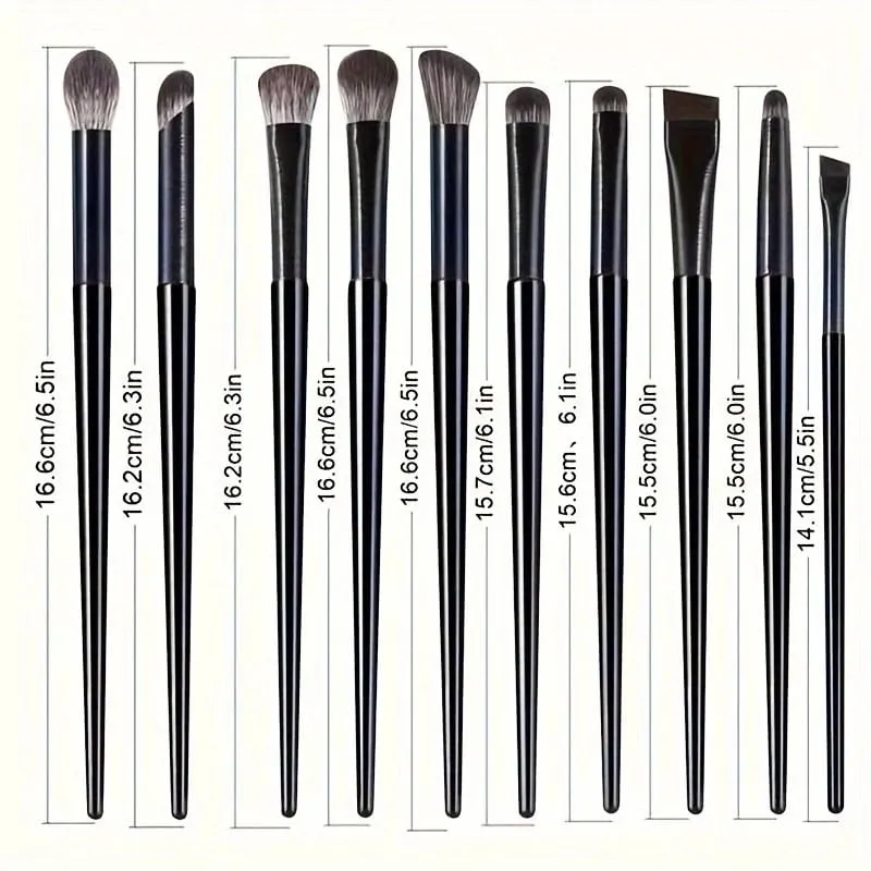 10-Piece Set Ng Eye Shadow Makeup Set Brushes Lumikha ng Perpektong Eye Makeup Tiyak na Eye Shadow Eyeliner Pen Contour Soft Bristle