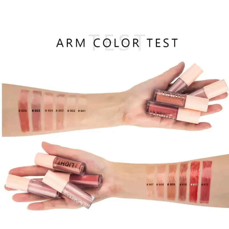 6 PCS Lipgloss Set Liquid Lip Stain Makeup for women Non Stick Cup Mirror Light Lip Glosses Long lasting Lip Gloss Kit Cosmetics