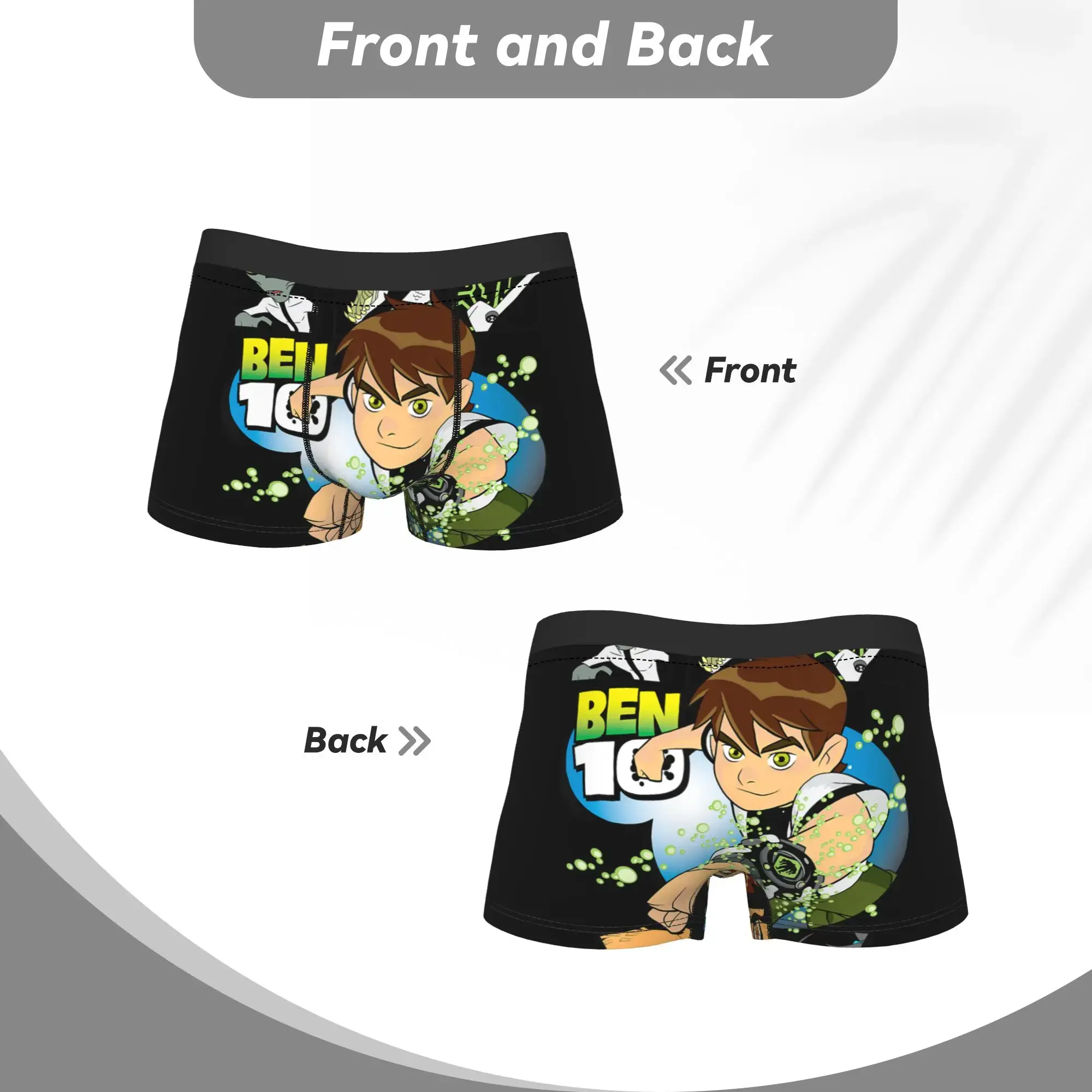 Ben 10 Aliens Underwear Classic Panties Customs Shorts Briefs For Men 3D Pouch Plus Size Trunk