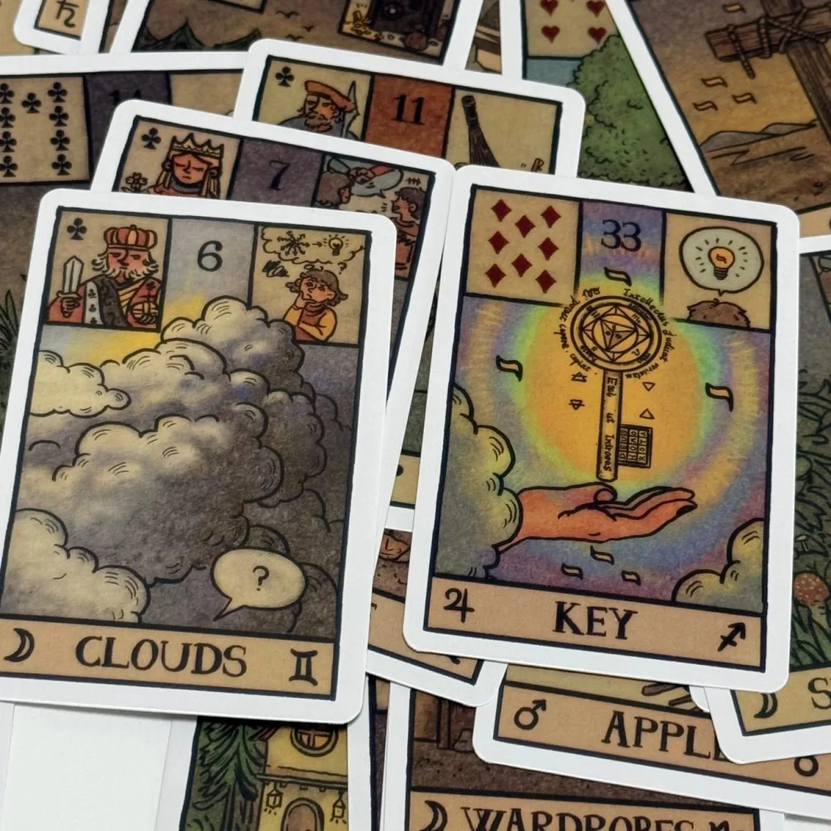 Akashic Eye Lenormand oracle kártyák 61 deck Modern Illustrated Oracle Cards