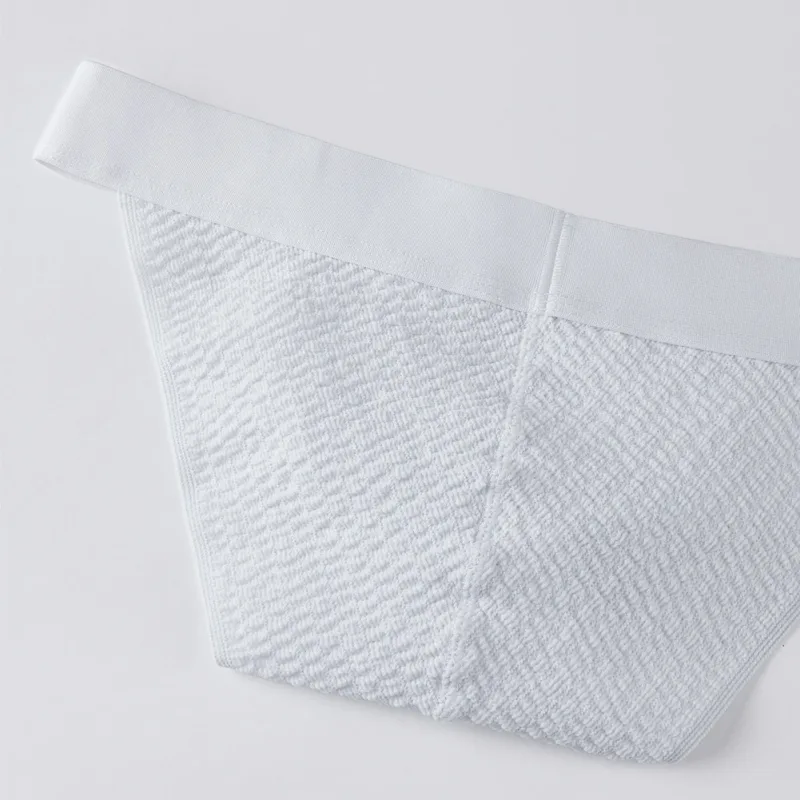 Men Woven Mesh High Fork Brief Adult Underwear Breathable U Pouch Elastic Soft G-string Thong Unisex Panties Men's Underpants