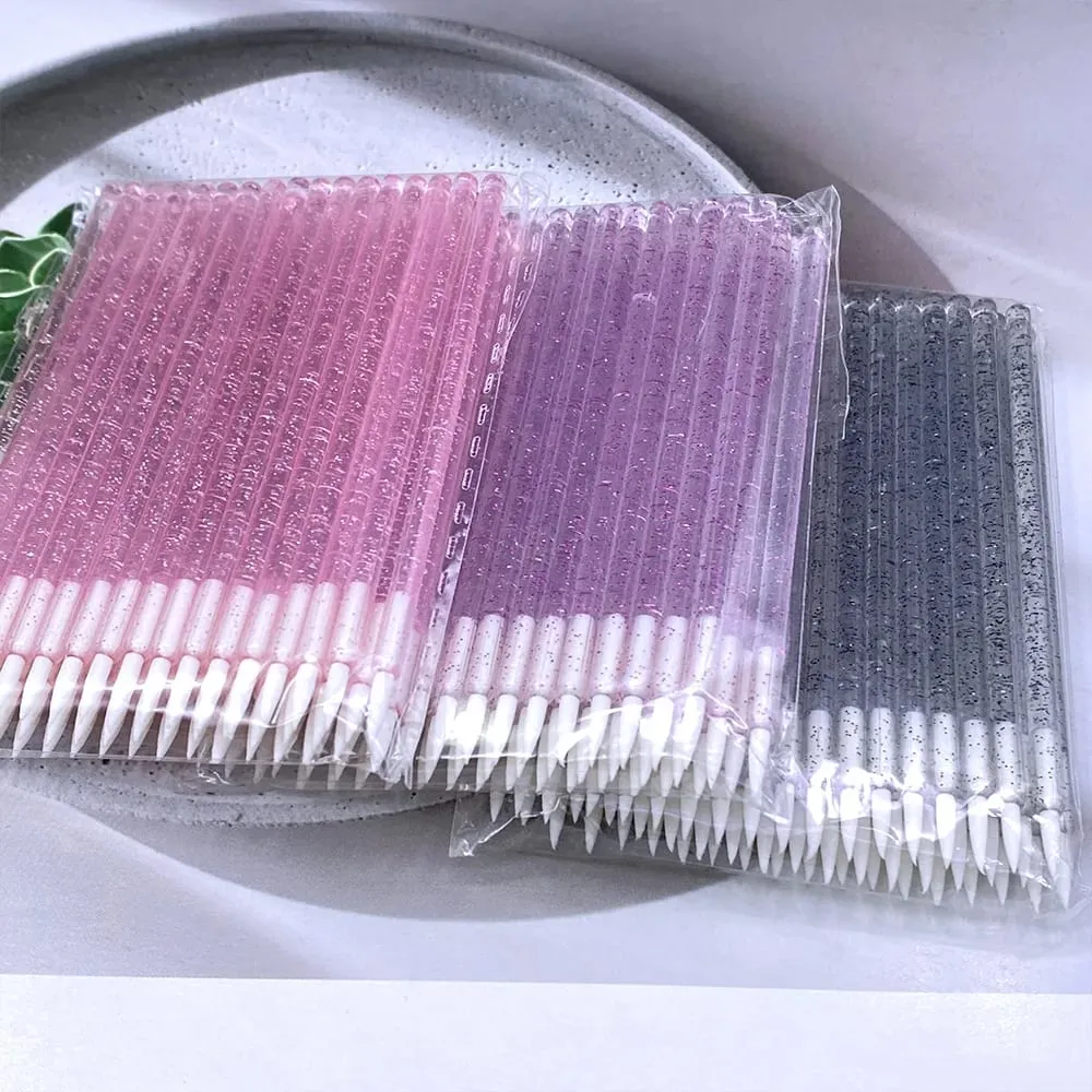 Kuas Eyeliner Makeup Eye Shadow Sekali Pakai Baru Aplikator Tongkat Kristal Kuas Kosmetik Ekstensi Bulu Mata Alat Kecantikan Wanita