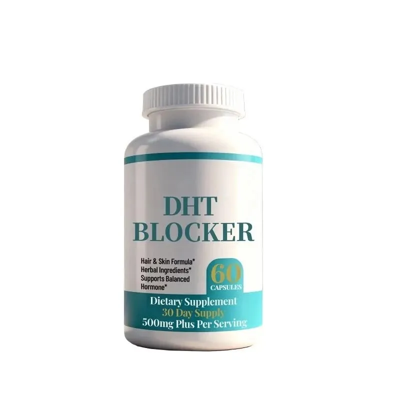 DHT Blocker Capsules na may Biotin 5000mcg Vitamin C D E B6 at Zinc para sa Malusog na Buhok at Suporta sa Balat Gluten-Free 60 Bilang
