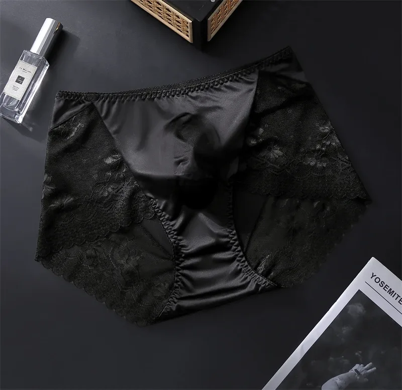 New Men's underwear Light luxury cuecas masculino adults 18 plus size satin lace 3D bag calzoncillos hombre sexys shopping tøy