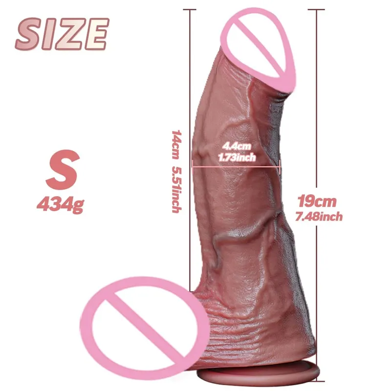 Új valósághű puha dupla szilikon nagy műpénisz vaginális maszturbációs tapadókorong pornópúk női anális szex játék 2 színű pénisz 6 méretben