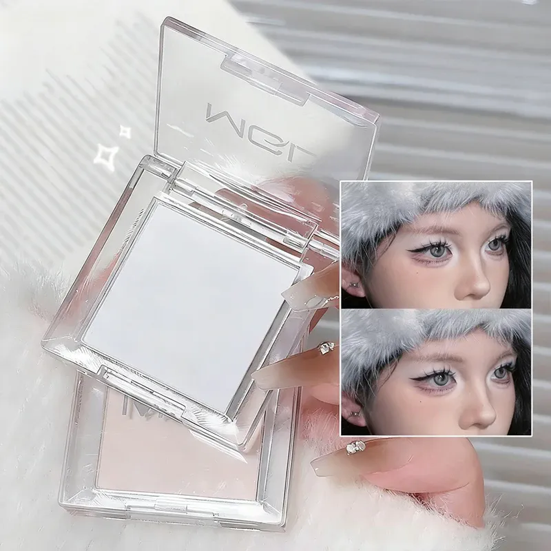 Ματ λευκή μονόχρωμη παλέτα σκιών ματιών Natural 3D Brightening Eyeshadow Highlighter Powder μακράς διαρκείας παλέτα μακιγιάζ ματιών