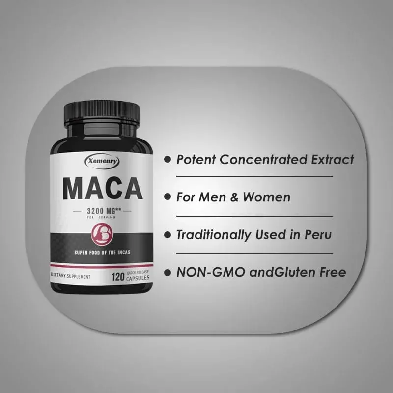 Ultimate Organic Black Maca Capsule Supplement 3200 Mg (per Serving) 120 Quick Release Capsules Men's Enhancement Formula