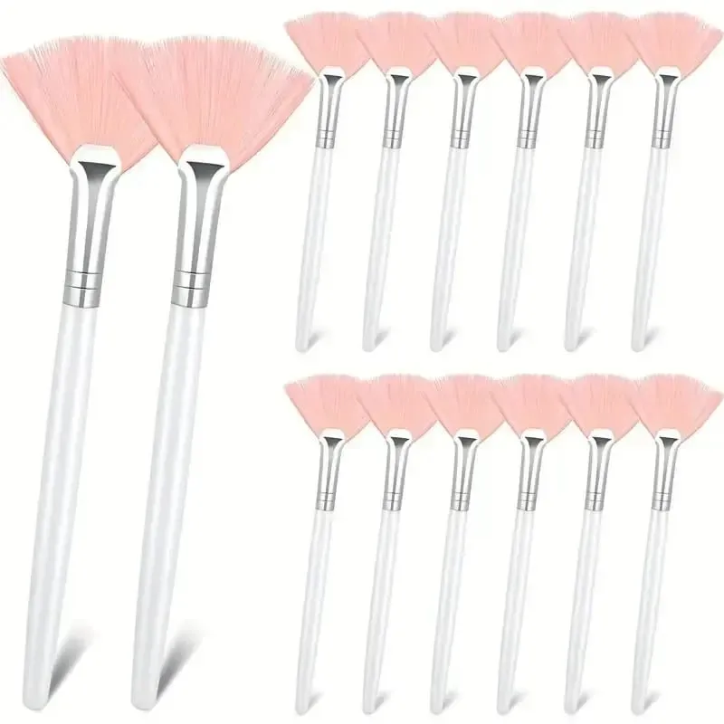 3/6/12pcs Praktikal na Facial Brushes Fan Shape Brush Flat Head Face Mask Applicator Soft Portable Mask Brushes Mga Cosmetic Tool — image 11