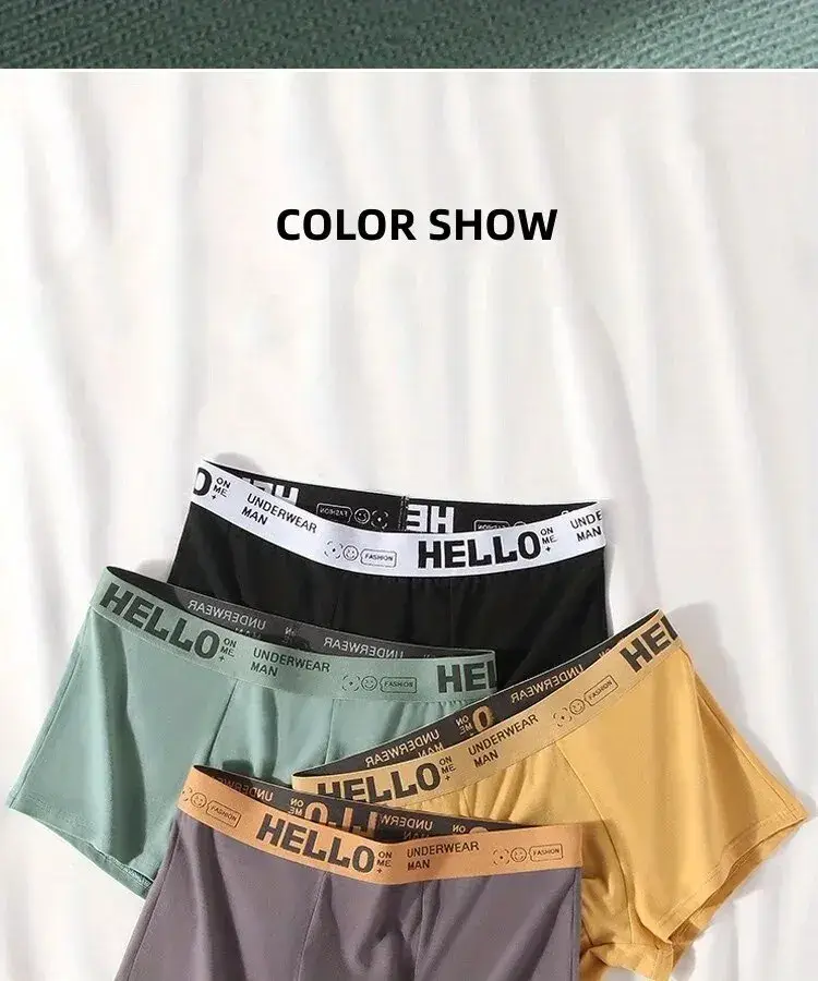 10Pcs/Set Men's Underwear High Stretch Boxer Shorts Breathable Soft Men's Shorts Comfortable Aisa Size L-4XL Men Briefs