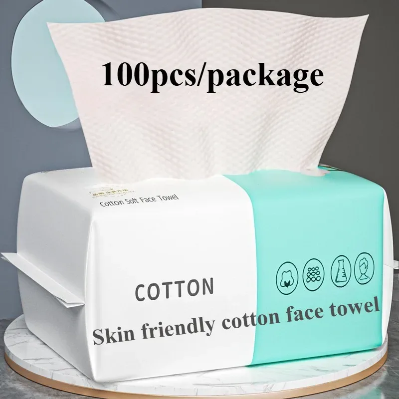 Reusable thickened face towel Isang pack ng 50/100 piraso bawat pack Travel cleanser wet dry makeup remover cotton soft fabric tool