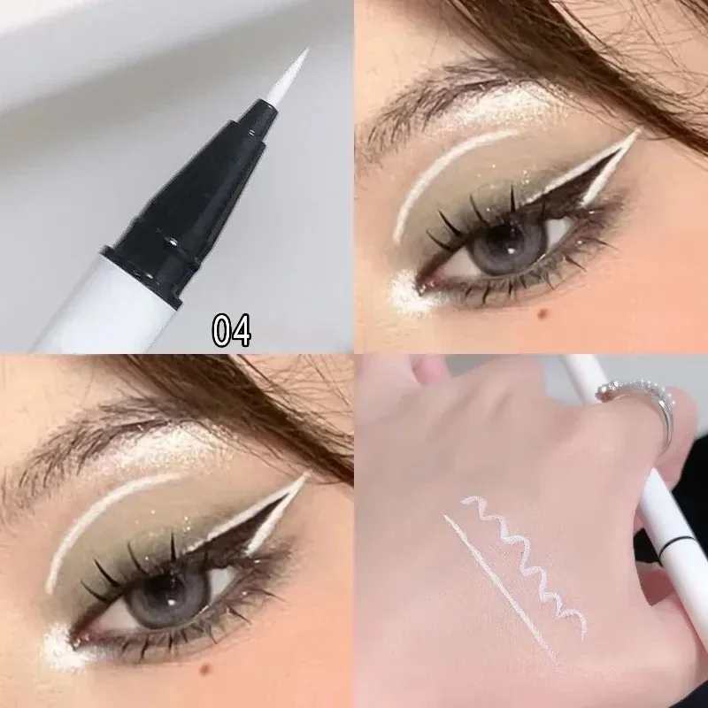 Εξαιρετικά λεπτό ματ λευκό eyeliner Liquid στυλό αδιάβροχο, ανθεκτικό στον ιδρώτα, μακράς διαρκείας, λείο και απαλό μακιγιάζ ματιών με υψηλή χρωστική ουσία