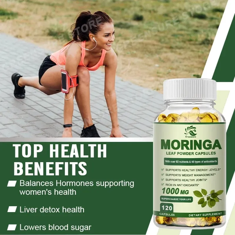 Moringa Extract Capsule Anti Stress Improve Sleep Enhance immunity Antioxidant - 60/120 Capsules — image 2