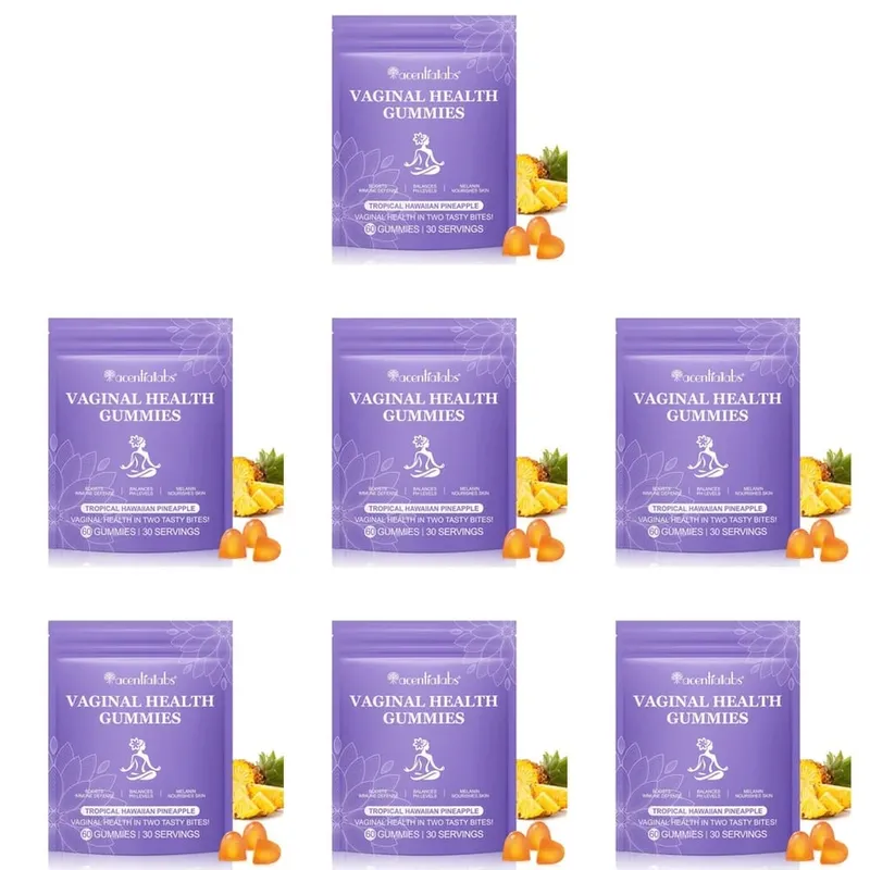 גומי בריאות נרתיק של Acentiallabs עם Bacillus Coagulans וויטמין C תומכים בהגנה חיסונית ובאיזון PH 60 גומי