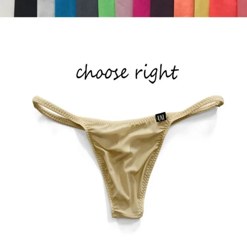 Men's Sexy Low Waist Semi-Transparent Thin Thong Underwear Tight Fitting Bagless G-Strings Hot Summer Choice