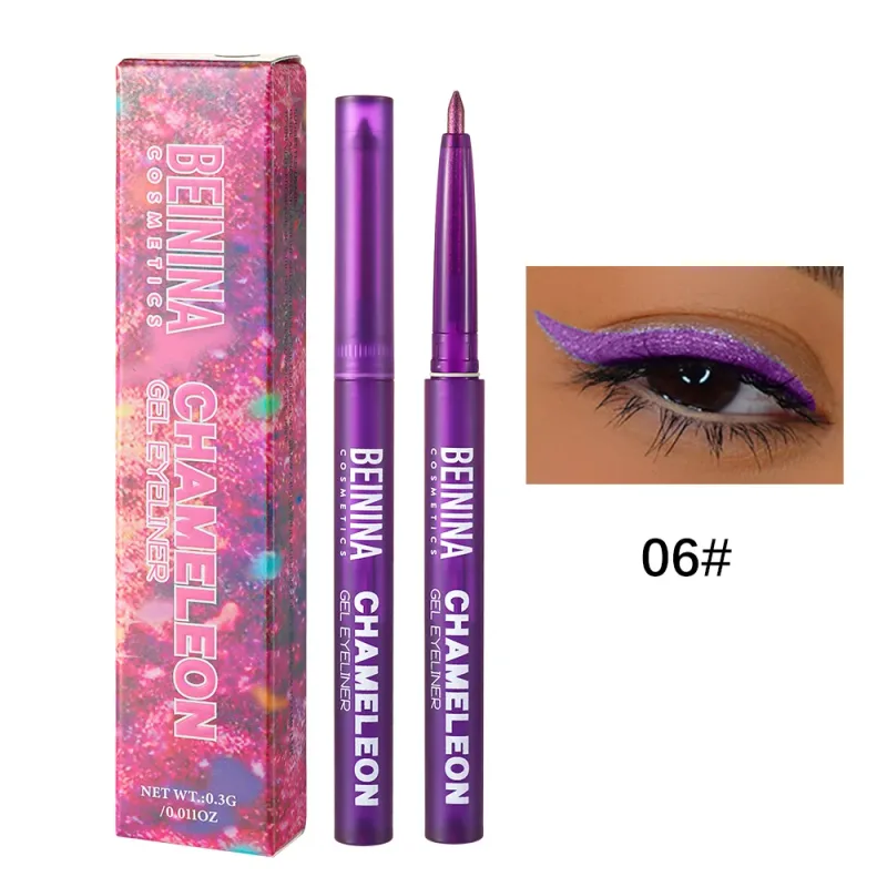 Shiny Chameleon Metallic Blue Eyeliner Gel Pen Eyeshadow Multicolor Eye Liner Pearlescent Polarized Glitter Eye Pigment Cosmetic