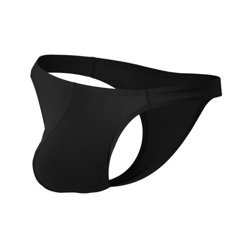 Ice Silk Thongs Men Sexy Underwear Soft Ribbed G-string Breathable Underpants Seamless Panties Male Lingerie Bulge Pouch Briefs
