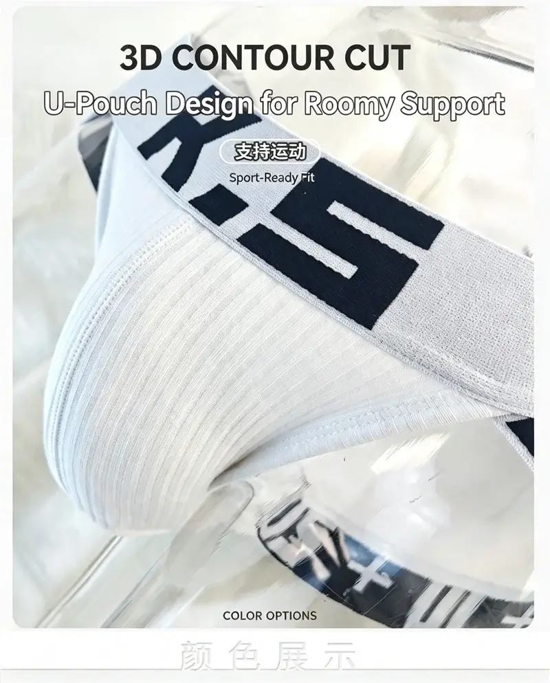 Men's Low Waist Cotton Briefs Breathable Fashion Sport Underwear Slip Homme Comfortable Innerwear