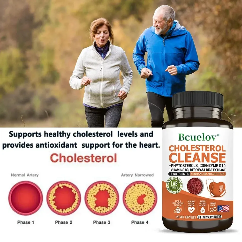 Cholesterol Cleanse Supplement - Tumutulong sa Pagbaba ng Mga Antas ng Cholesterol at Nagtataguyod ng Malusog na Cardiovascular at Arterial Circulation — image 3