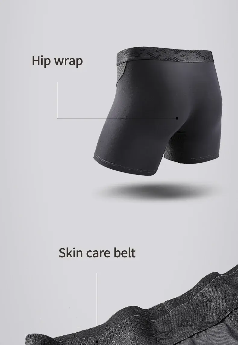5PCS Extended athletic briefs Men's boxers Modal anti-wear leg running plus size breathable training boxers