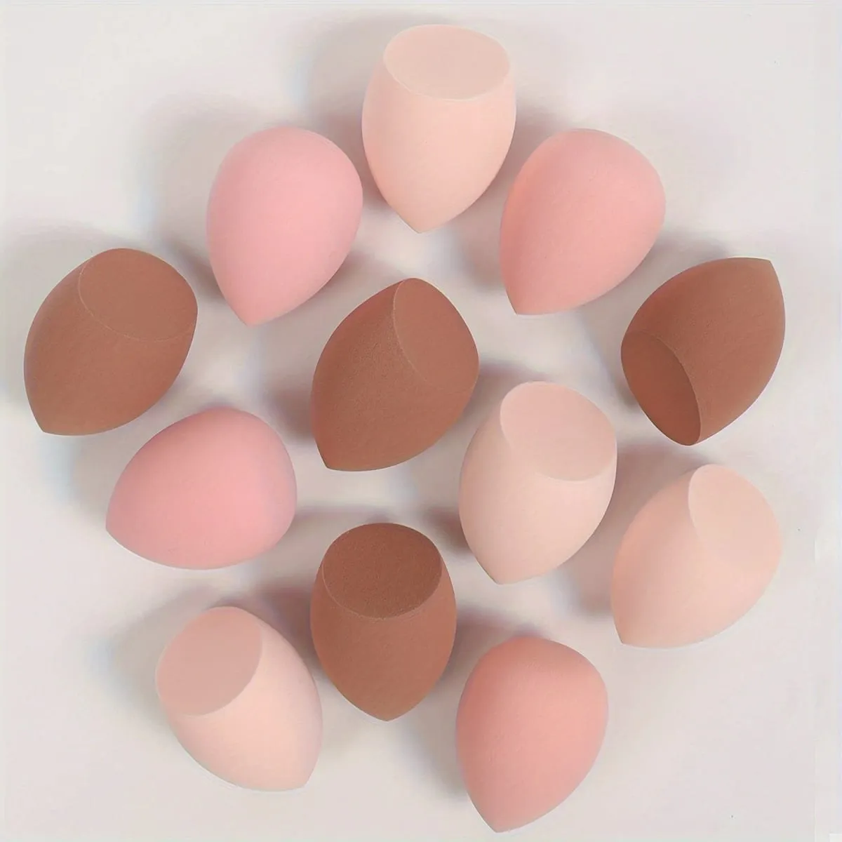 12 piraso latex free hydrophilic polyurethane beauty sponge set multi-color makeup mixing sponge na angkop para sa likido at cream