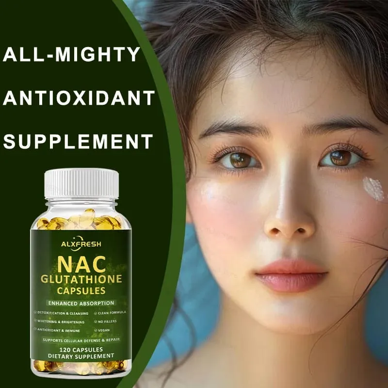 Premium NAC + Glutathione Complex Detox & Antioxidant Boost with Vitamin C | Liver Support Immune System Health Supplement
