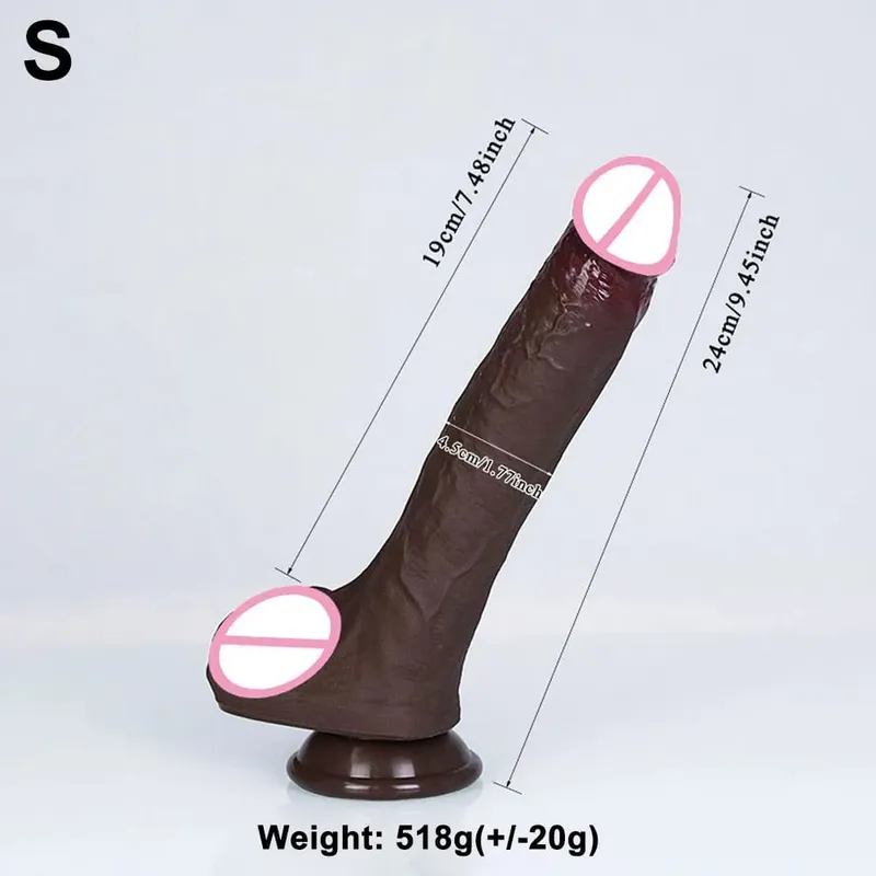 Realistic 4Sizes Soft Big Dildo Double Silicone Suction Cup Penis Couples Masturbation Soft Cock Woman Man Anal Adult Sex Toy