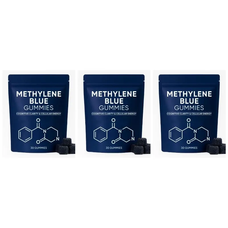Methylene Blue Compound Gummies 5mg 30/60 Ct Blueberry Flavor para sa Sustained Energy Mental Clarity at Mood Cellular Support