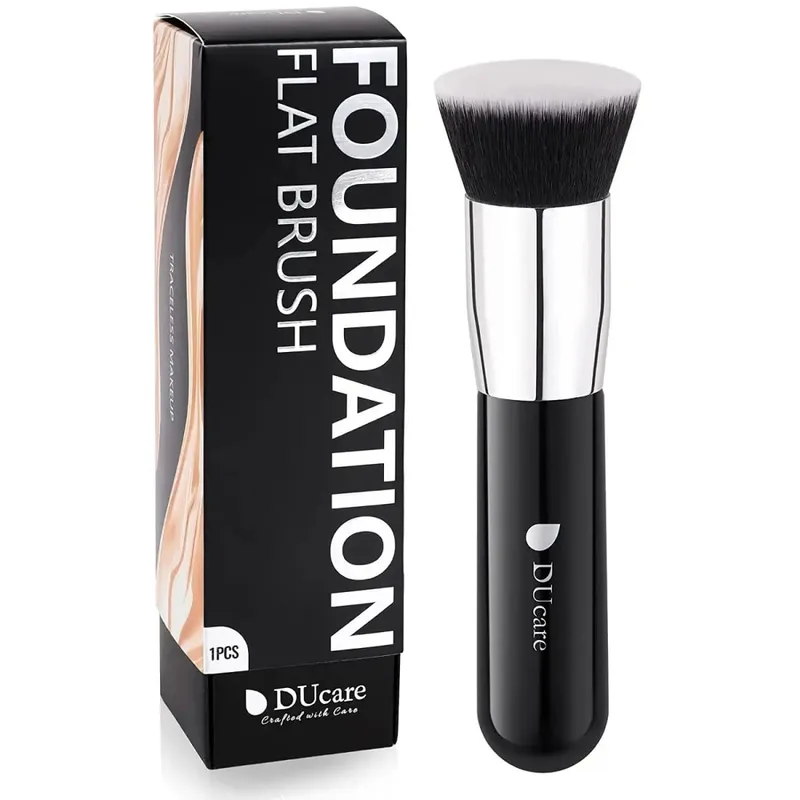 DUcare Foundation Brush Flat Top Kabuki Makeup Brush Συνθετική Τρίχα Υγρή Ανάμειξη Ορυκτών Σκόνη Buffing Stippling Καλλυντικά