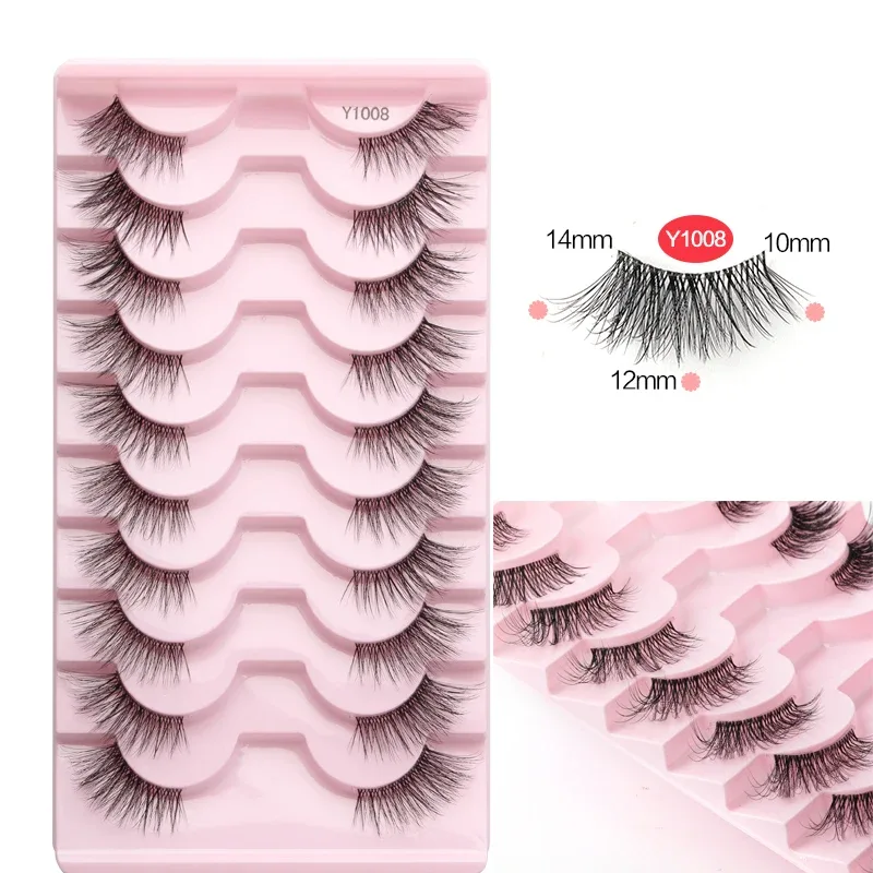 Half Eye Lashes Cat Eye Lashes 3/5/10 Ζεύγη ψεύτικες βλεφαρίδες Αφράτη απαλή φυσική εμφάνιση Clear Band 3D Mink Lashes Extension Μακιγιάζ