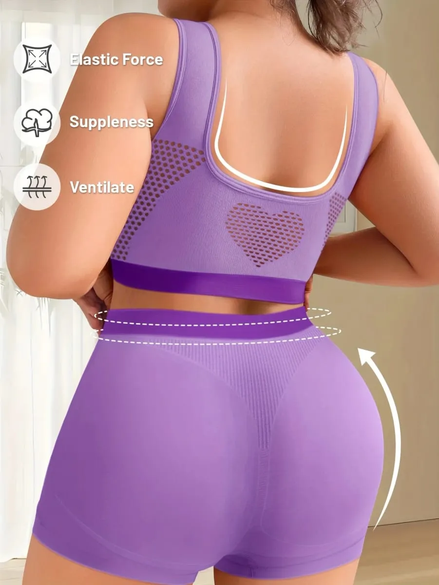 1sET Női fehérnemű szett Nagy méretű Bralette Seamless Melltartó Kényelmes Lélegző Sport Melltartó Stretch Fabric Boxer