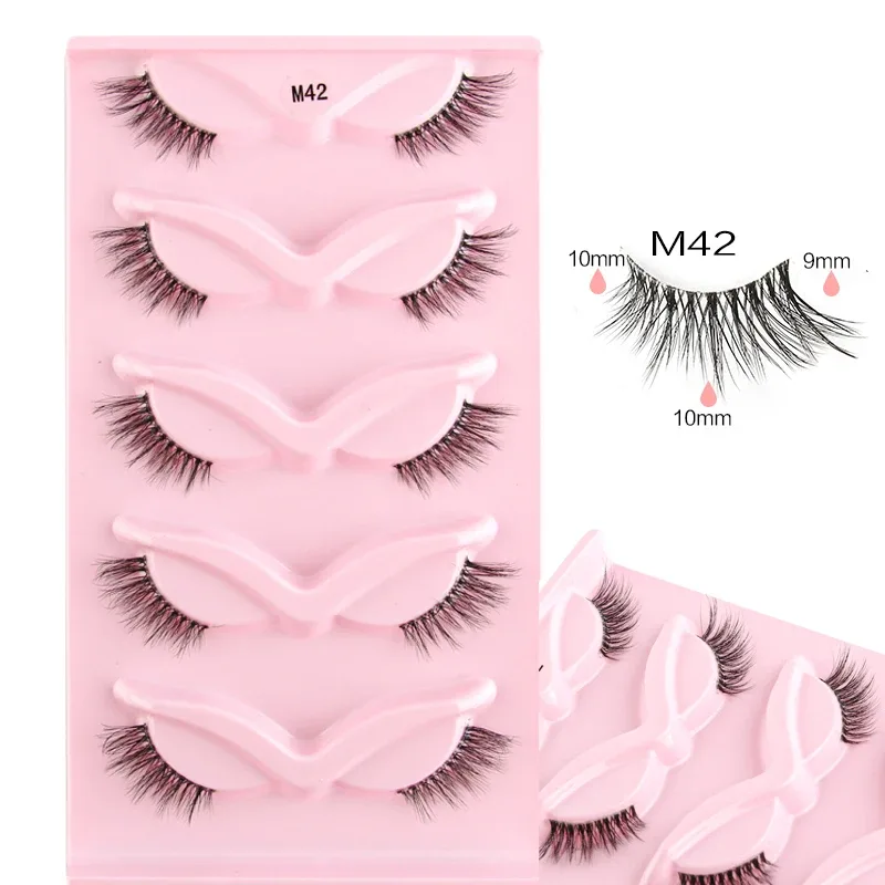 Half Eye Lashes Cat Eye Lashes 3/5/10 Ζεύγη ψεύτικες βλεφαρίδες Αφράτη απαλή φυσική εμφάνιση Clear Band 3D Mink Lashes Extension Μακιγιάζ