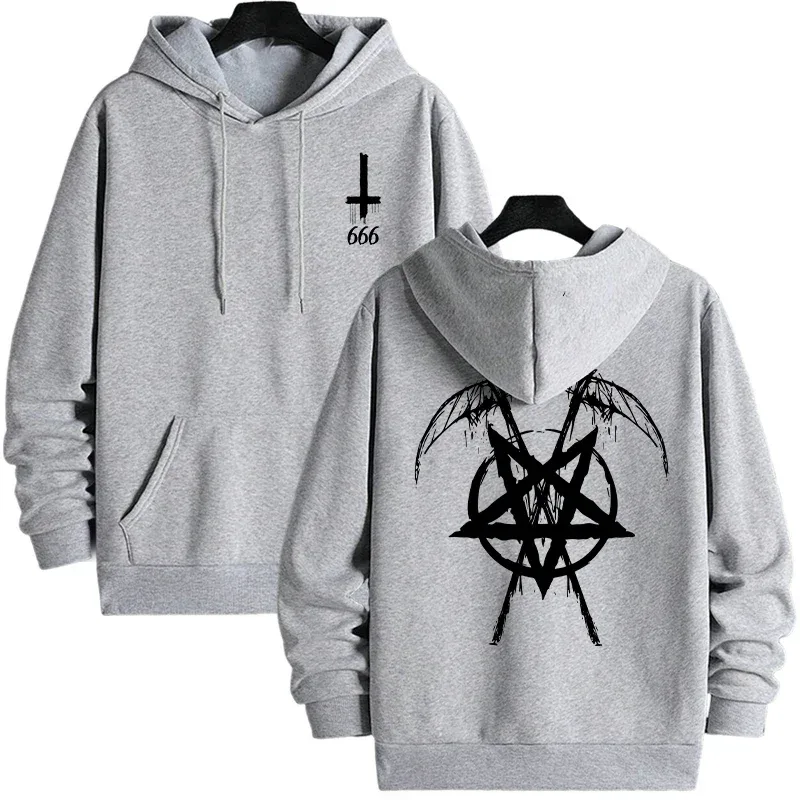 2025 Trendy Mens Hooded Sweatshirts Satan Pentagram Print Autumn Winter Casual Sportswear Urban Fashion Hoodies Male Top Outwear — image 24