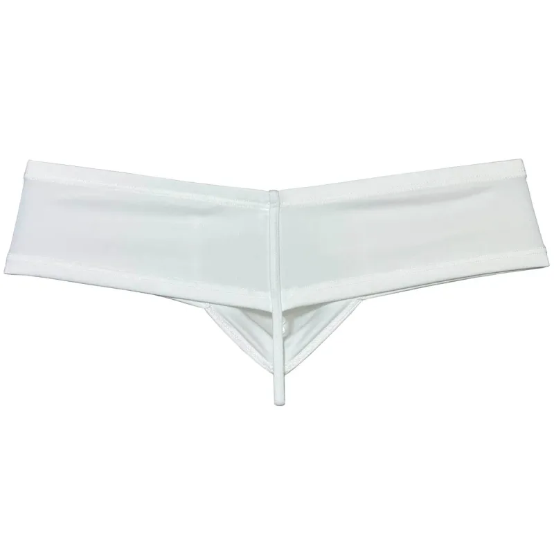 Men's Sexy Low Rise Mini Briefs Panties Solid String Crotch Brazilian Bikini Underwear Solid Enhance Pouch Boxer Briefs for Men
