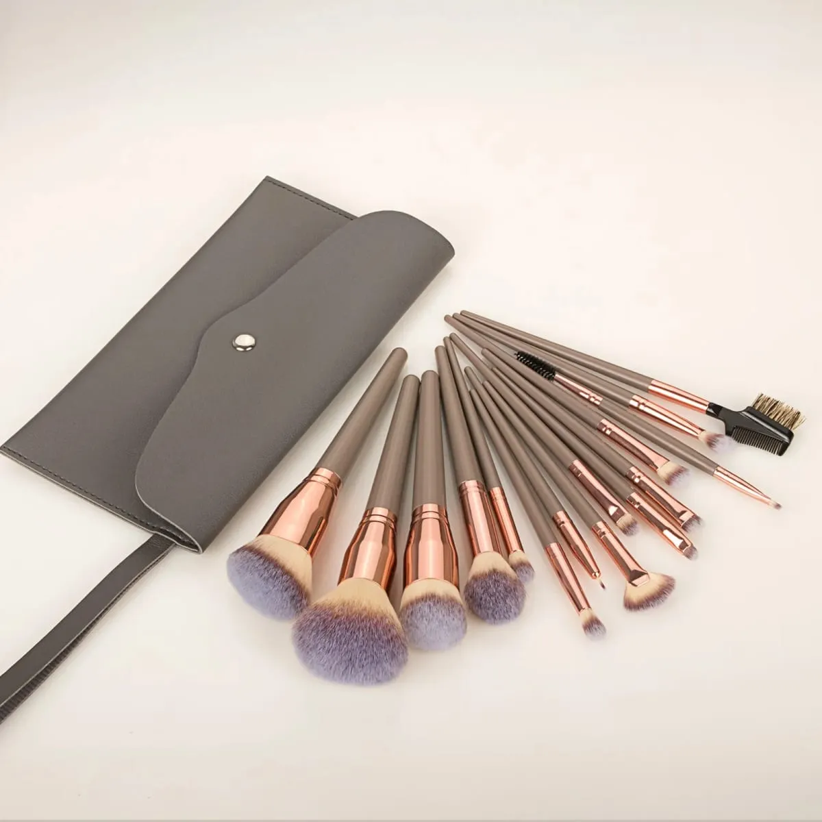 15 Stuks Make-Up Kwasten Set Met Opbergtas Zachte Haren Gezicht Oogborstel Kit Voor Foundation Blush Oogschaduw Wenkbrauw Cosmetische gereedschap