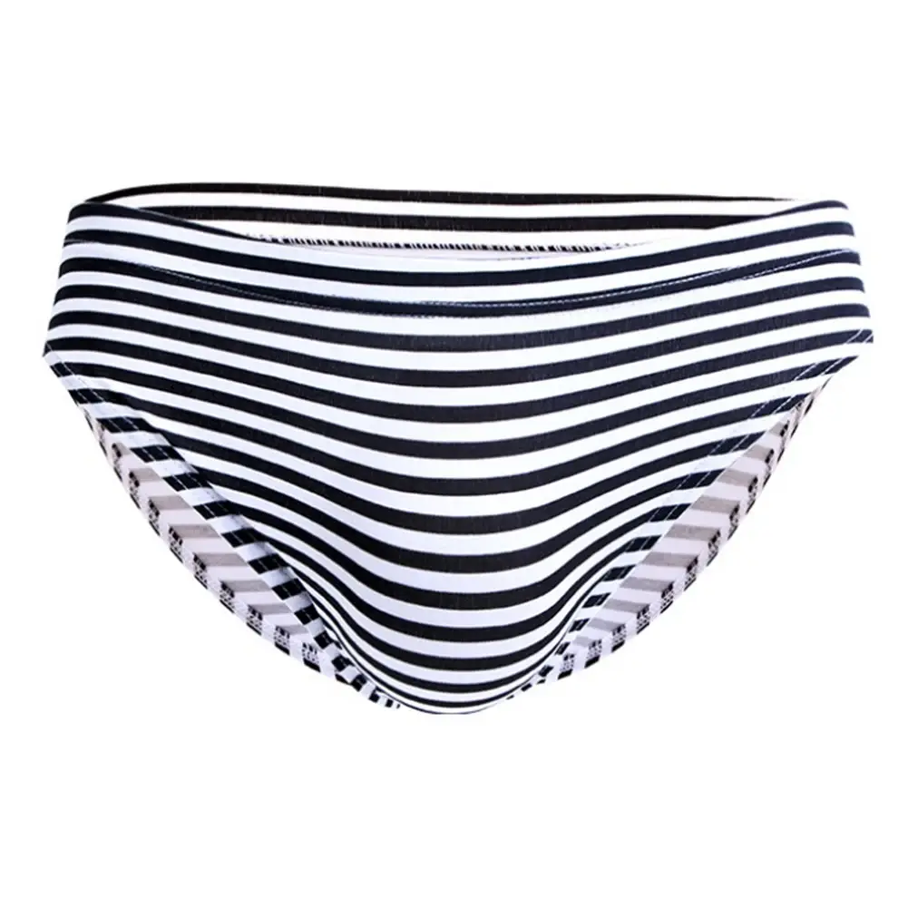 Men Stripe Briefs High Stretchy Soft No Pouch Narrow Side Sissy Underwear Pantie Breathable Daily Wear Triangle Panties