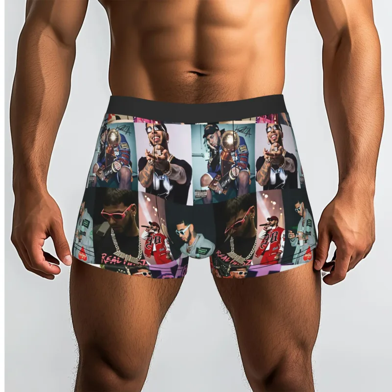 Male Funny A-Anuel AA Underwear Boxer Briefs Stretch Shorts Panties Underpants