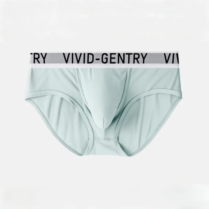 Men's Elastic Ice Silk Underwear Sexy Big U Convex Pouch Briefs Korean Youth Breathable Sports Panties Solid Mid Waist Underpant